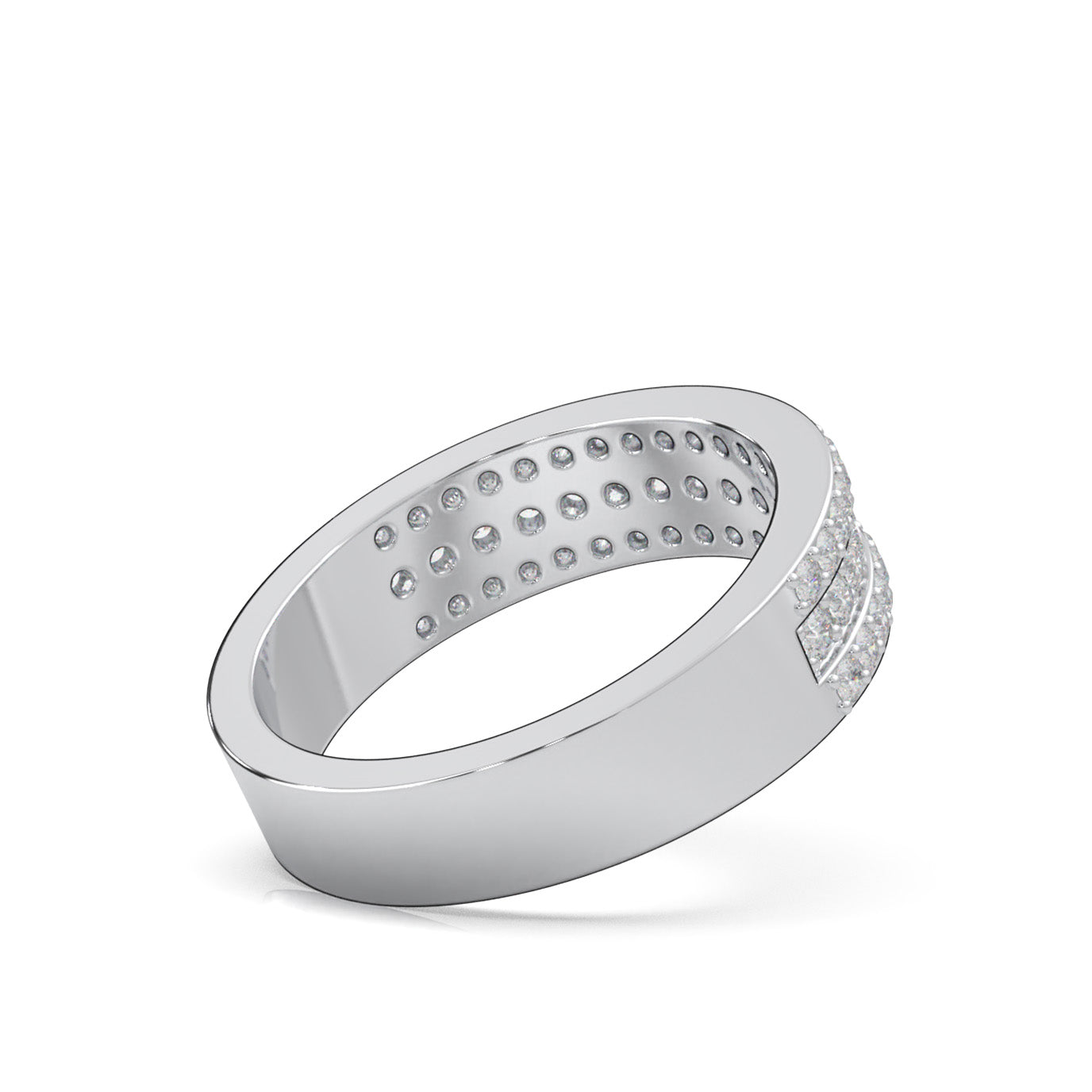 0.85 ct Lab Grown Diamond Wedding Bands in 14k White Gold