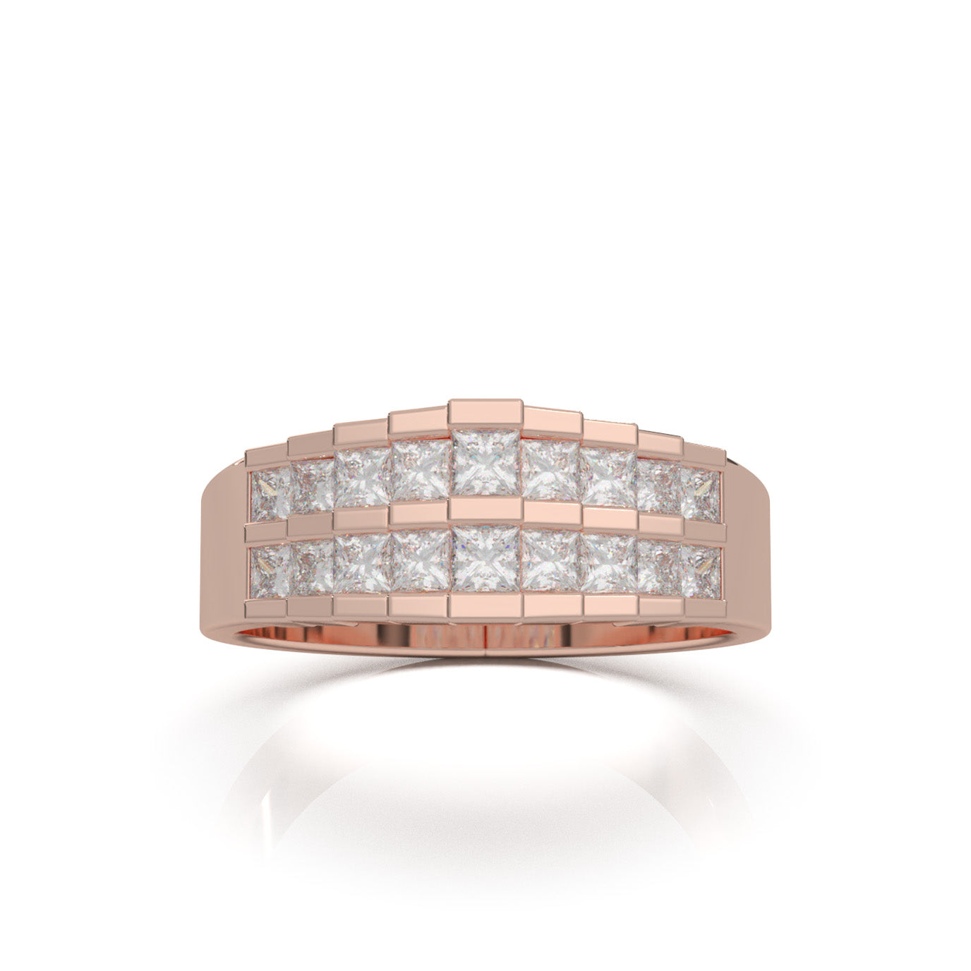 0.80 ct Moissanite Wedding Bands in 14k Rose Gold