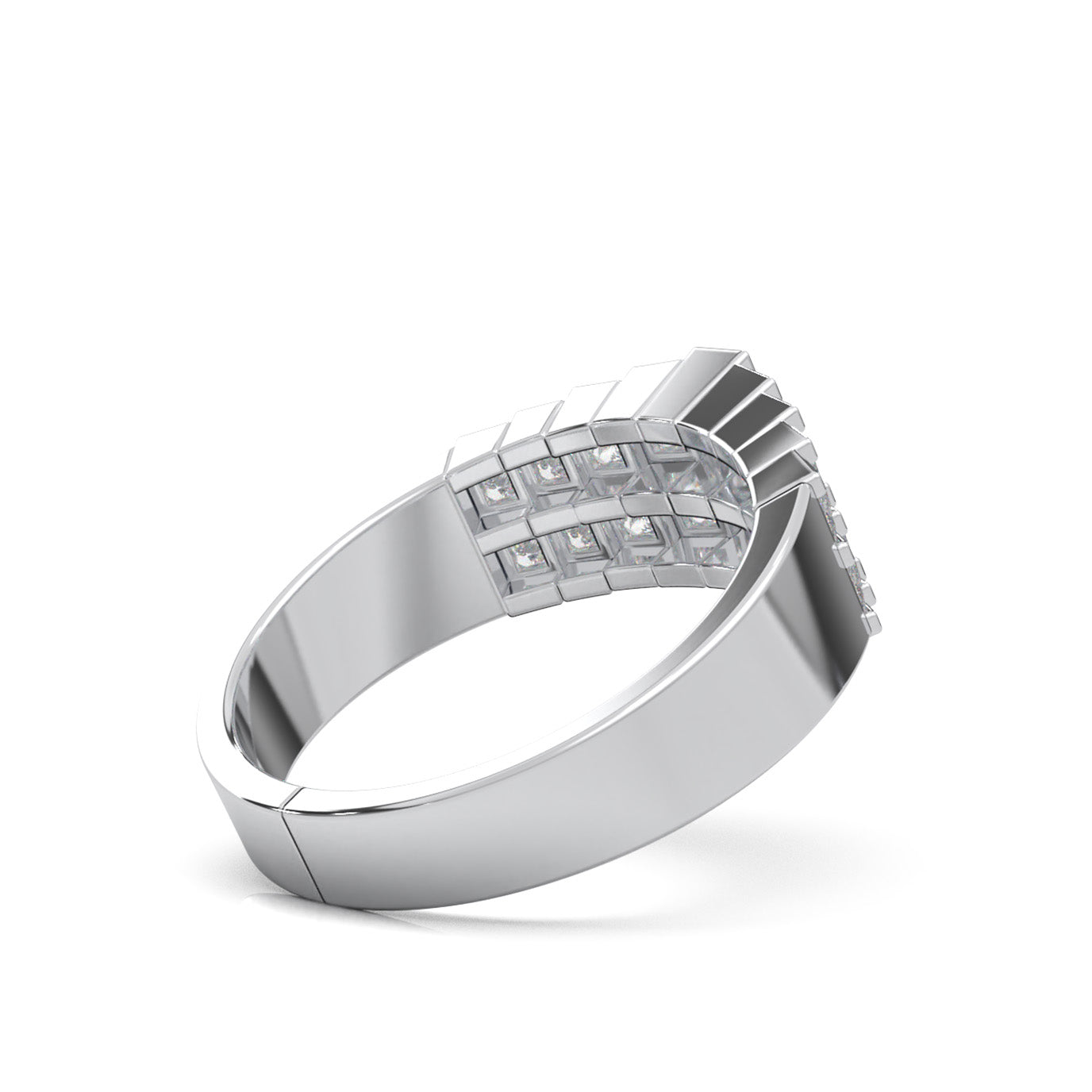 0.80 ct Moissanite Wedding Bands in 10k White Gold