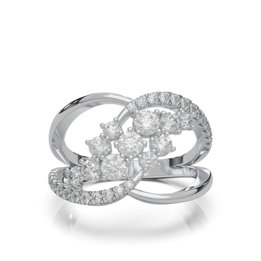 1.10 ct Lab Grown Diamond Fancy Rings in 14k White Gold