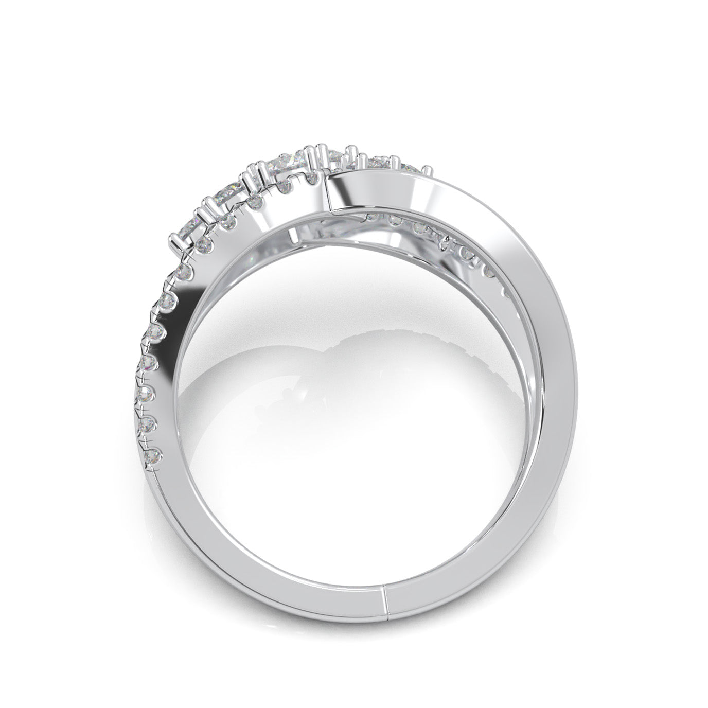 1.10 ct Moissanite Fancy Rings in 14k White Gold