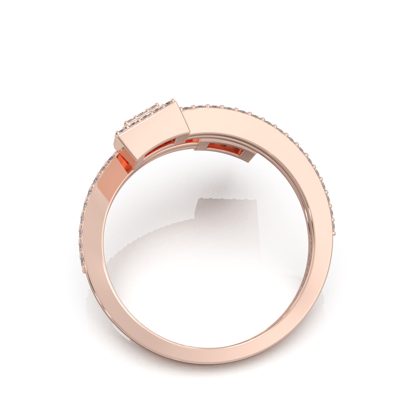 0.75 ct Lab Grown Diamond Nail Rings in 14k Rose Gold