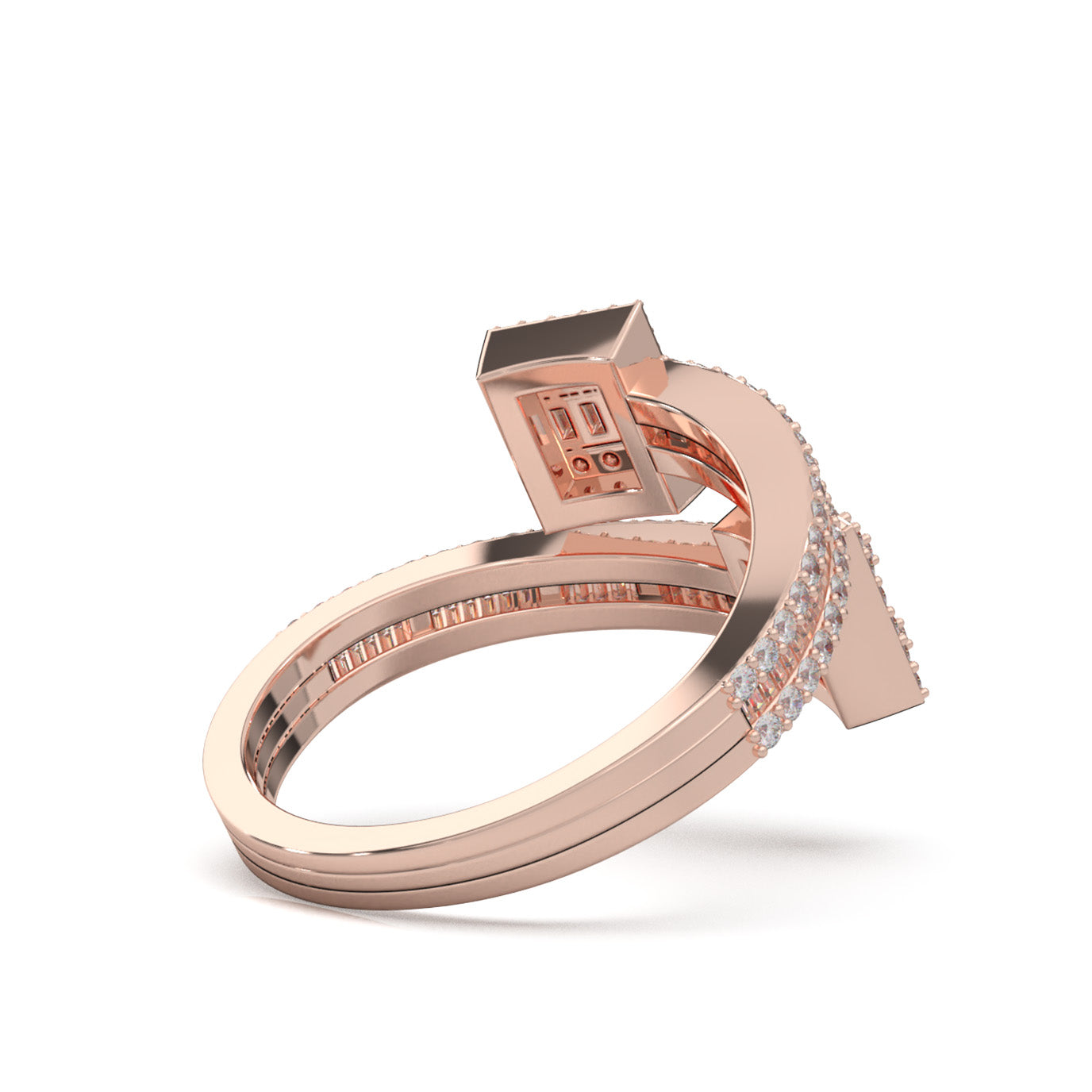 0.75 ct Moissanite Nail Rings in 10k Rose Gold