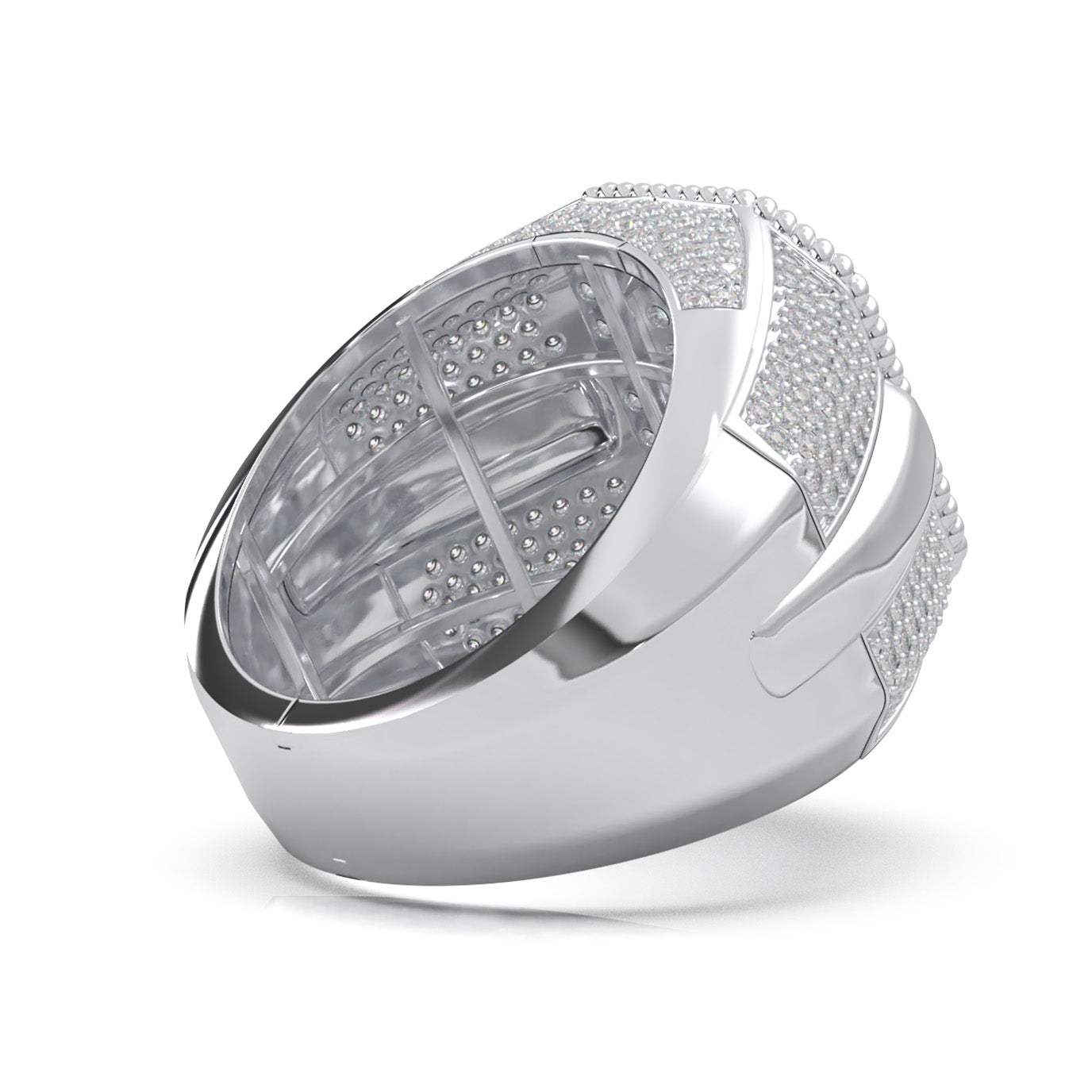 2.80 ct Moissanite Mens Rings in 14k White Gold