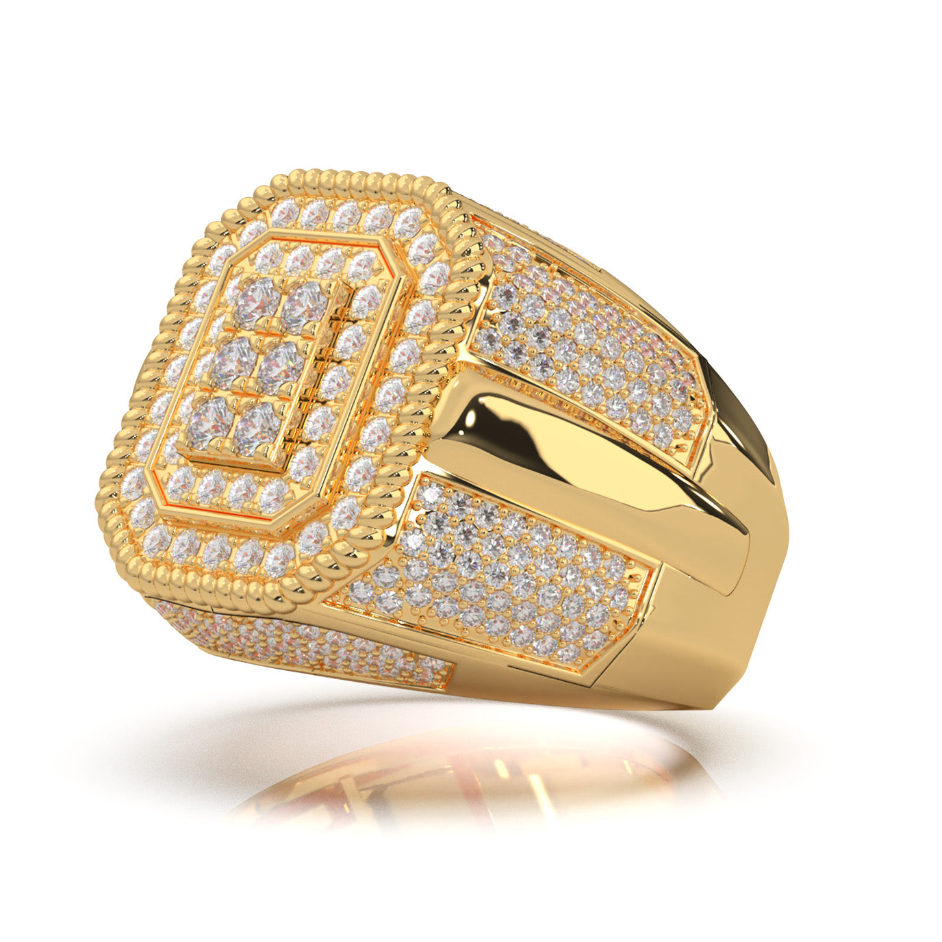 2.80 ct Natural Diamond Mens Rings in 10k Yellow Gold