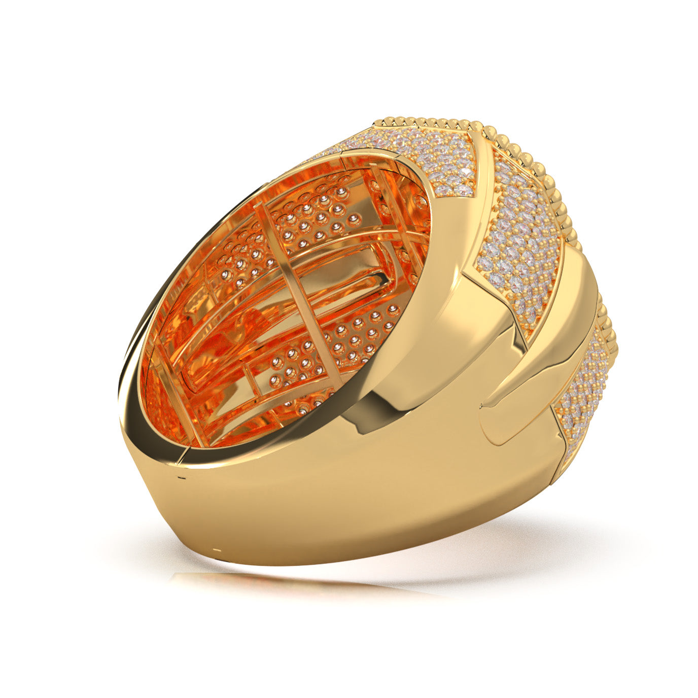 2.80 ct Moissanite Mens Rings in 10k Yellow Gold
