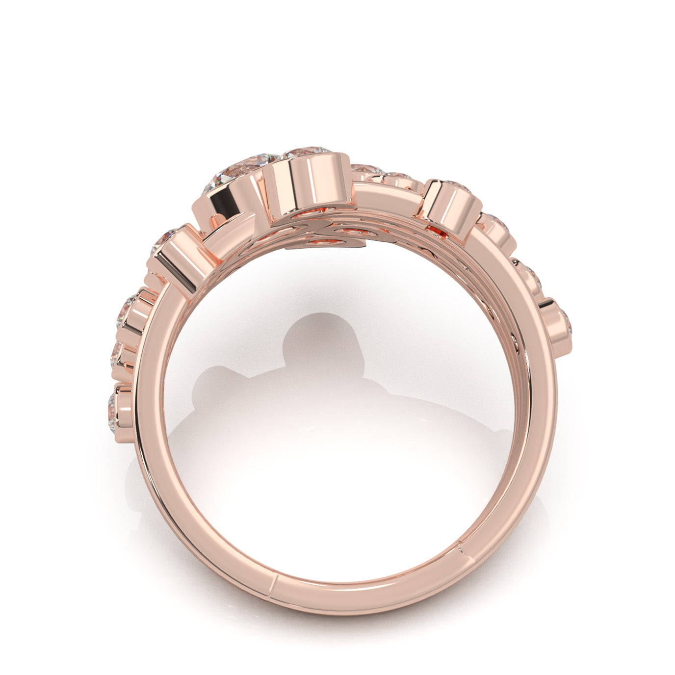 1.70 ct Natural Diamond Fancy Rings in 14k Rose Gold