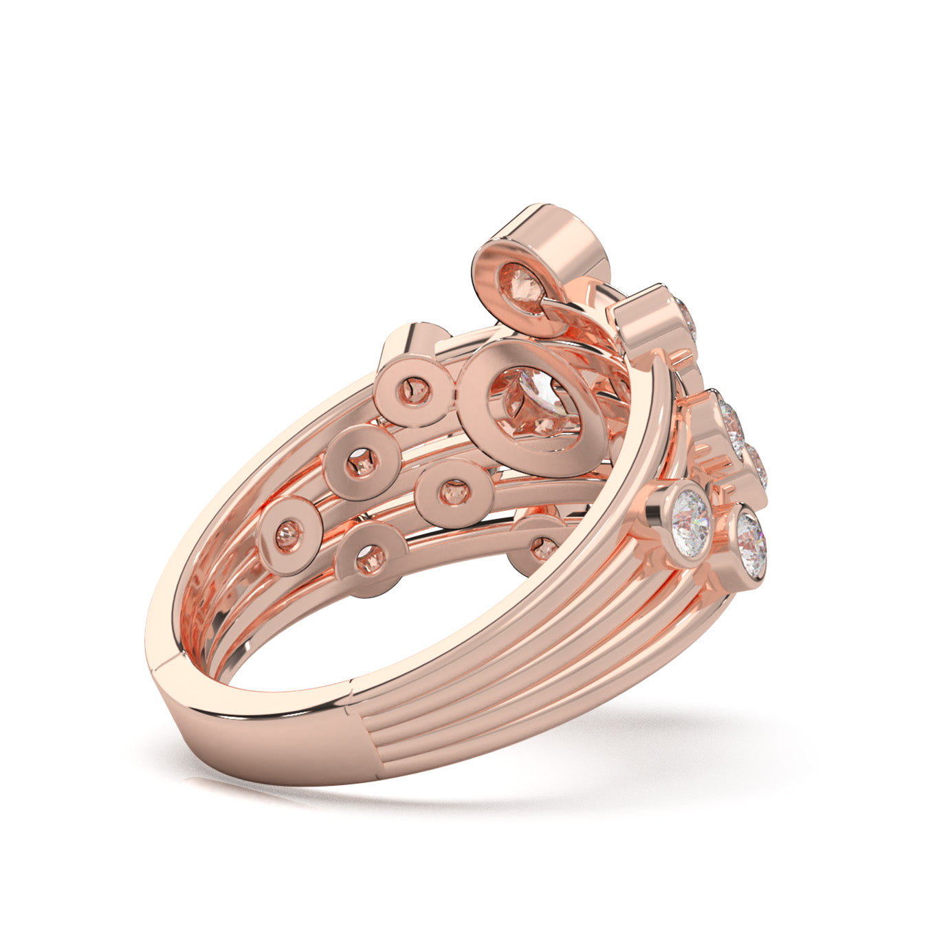 1.70 ct Natural Diamond Fancy Rings in 14k Rose Gold