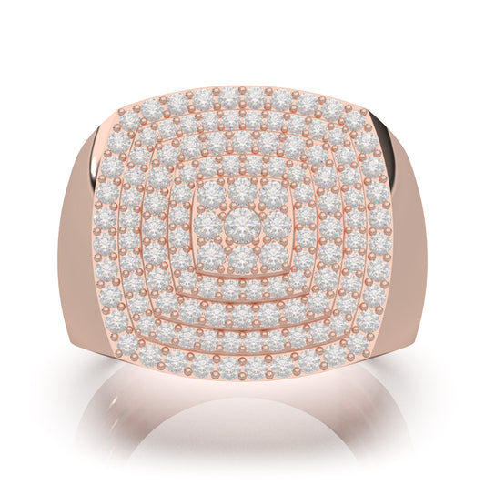 1.80 ct Lab Grown Diamond Mens Rings in 14k Rose Gold