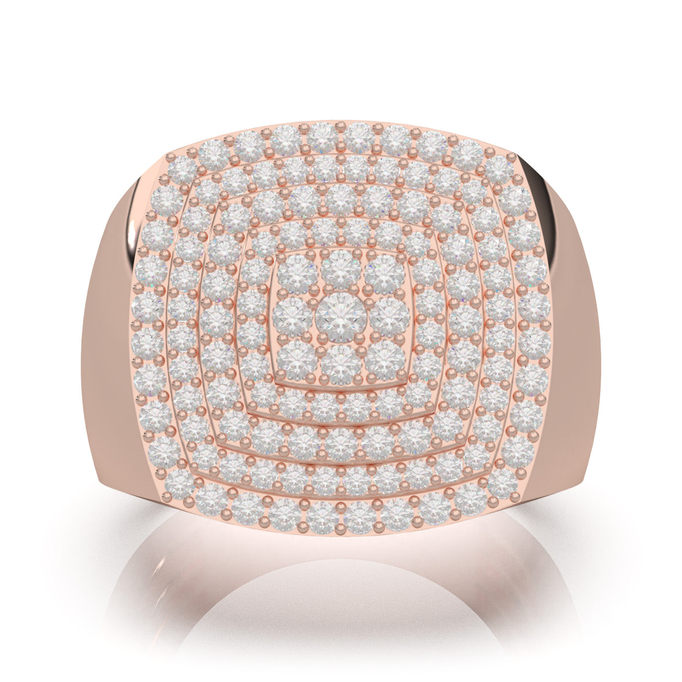 1.80 ct Moissanite Mens Rings in 14k Rose Gold
