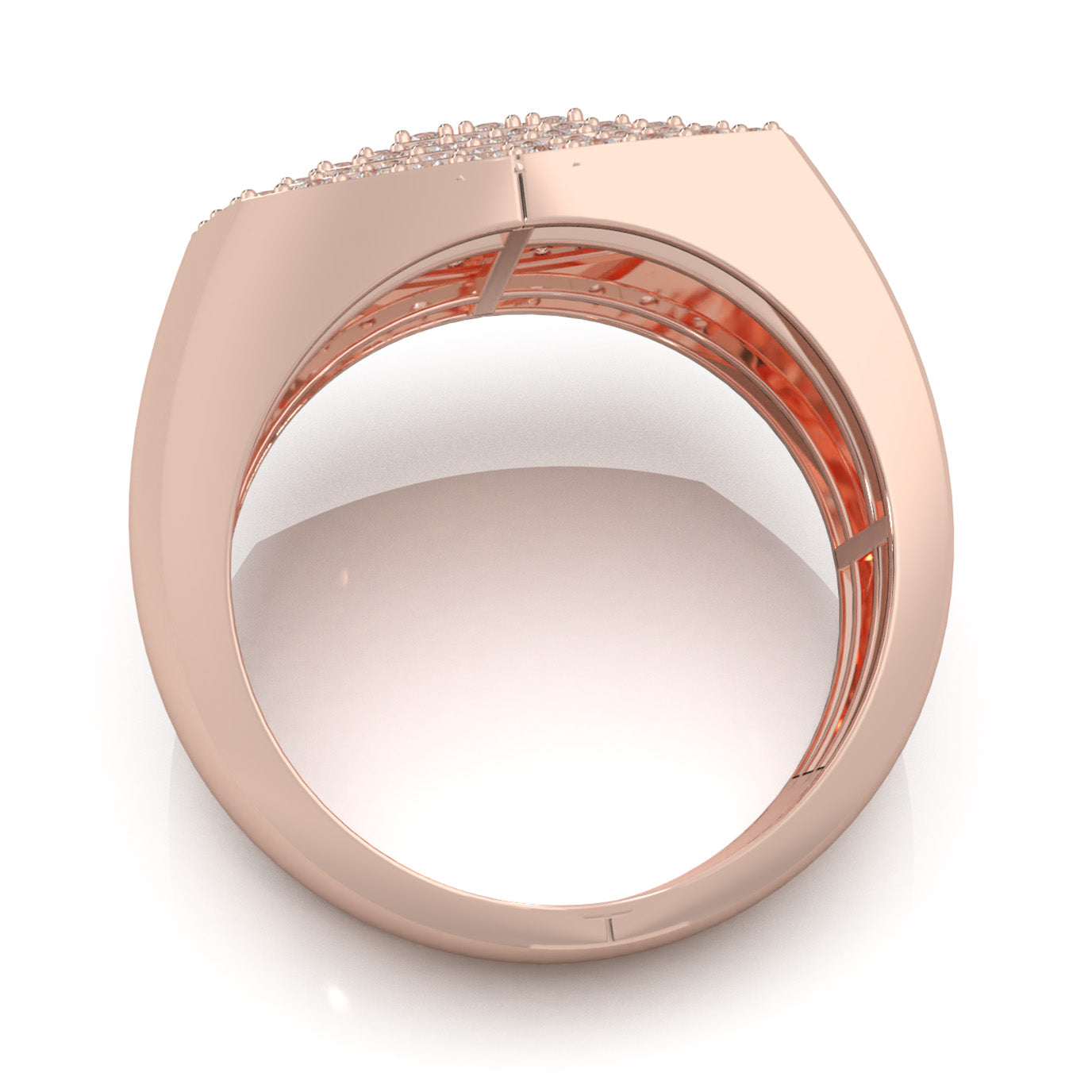 1.80 ct Lab Grown Diamond Mens Rings in 14k Rose Gold