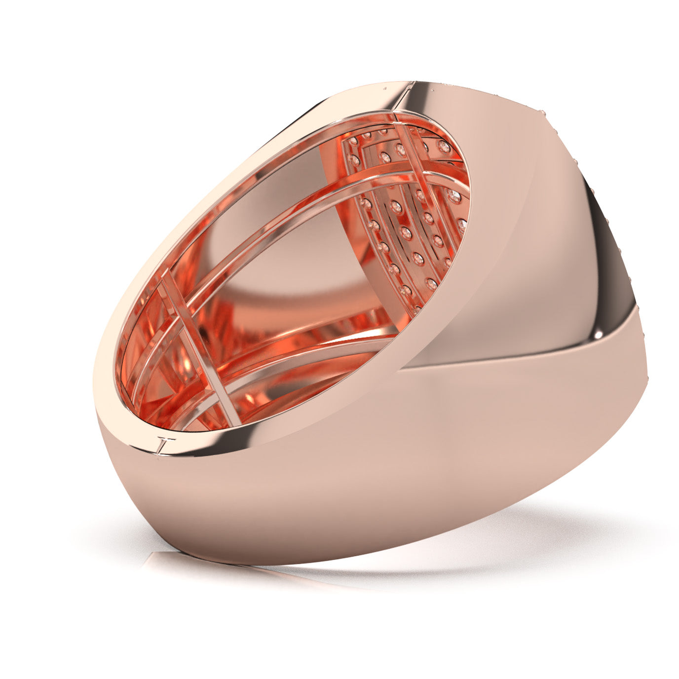 1.80 ct Moissanite Mens Rings in 10k Rose Gold