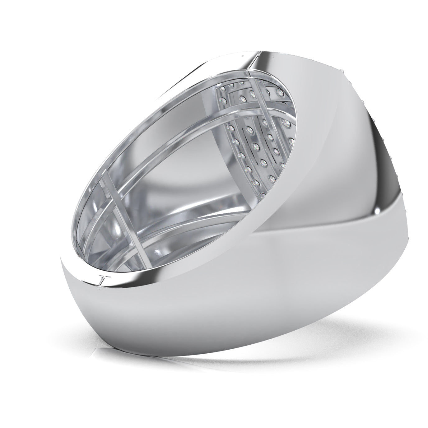 1.80 ct Moissanite Mens Rings in 14k White Gold
