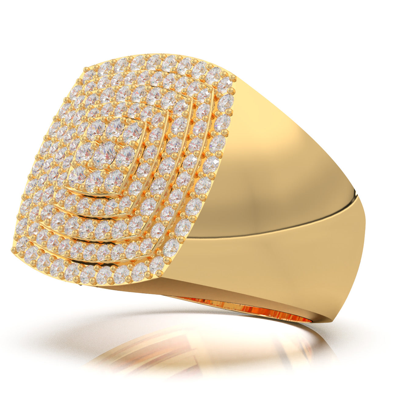 1.80 ct Moissanite Mens Rings in 14k Yellow Gold