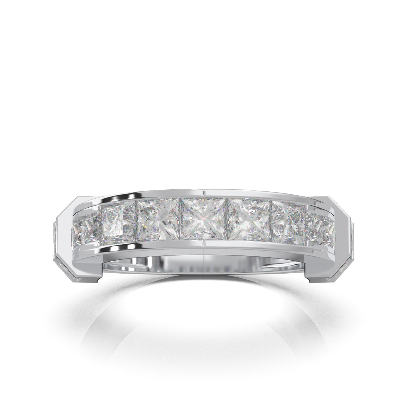 2.30 ct Natural Diamond Wedding Bands in 10k White Gold