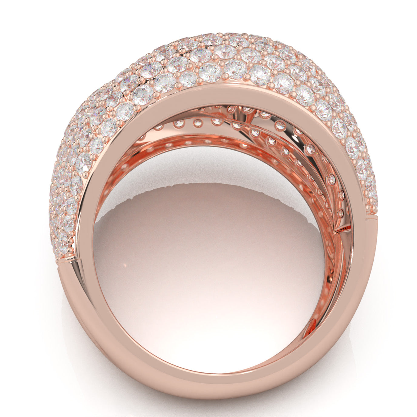 7.20 ct Moissanite Fancy Rings in 14k Rose Gold