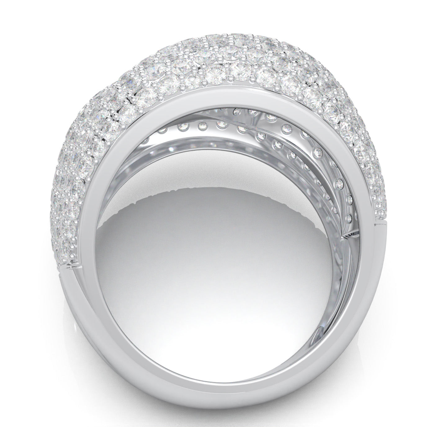 7.20 ct Moissanite Fancy Rings in 14k White Gold