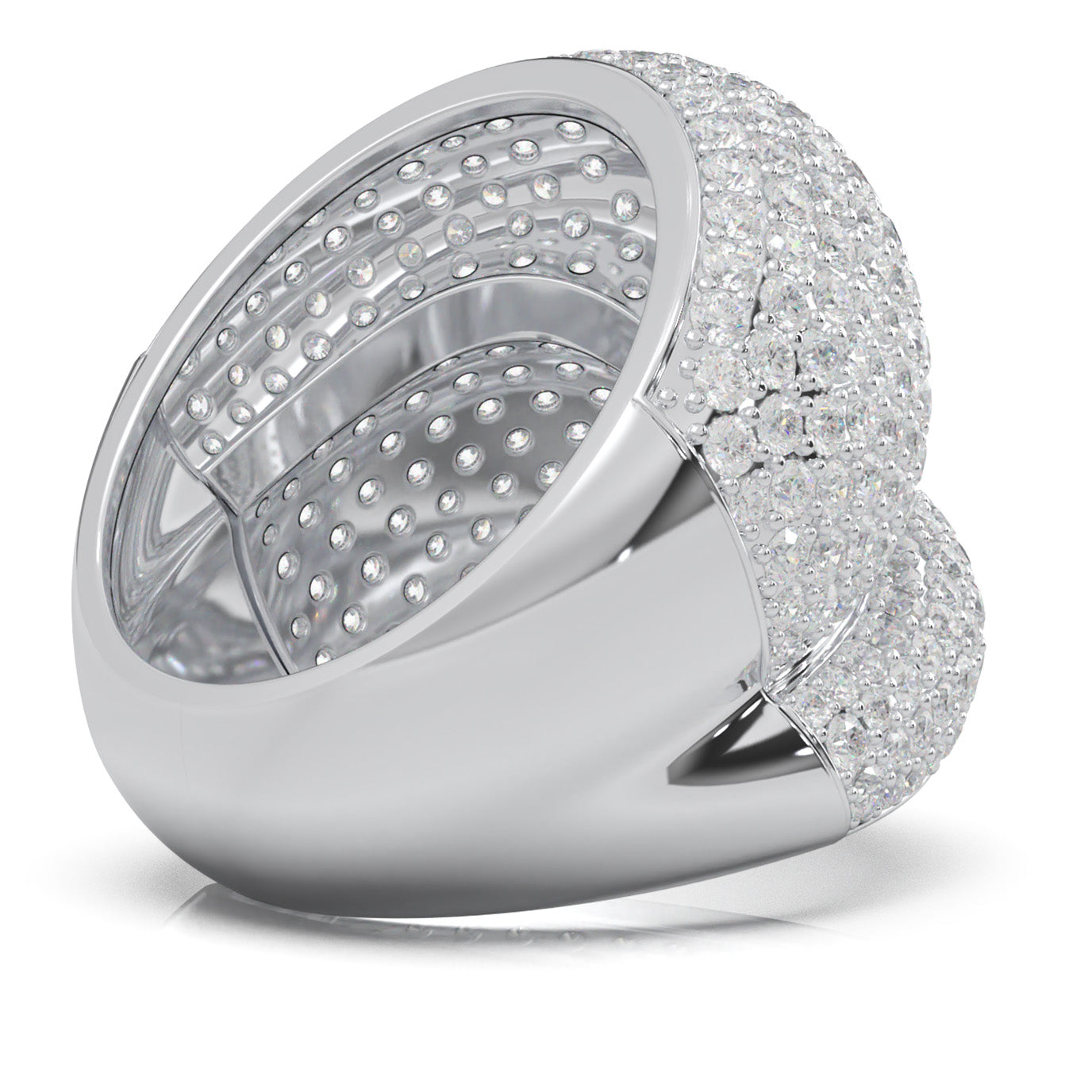 7.20 ct Natural Diamond Fancy Rings in 14k White Gold