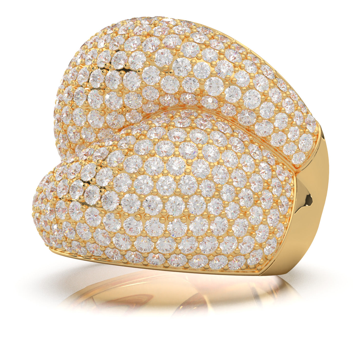 7.20 ct Moissanite Fancy Rings in 14k Yellow Gold