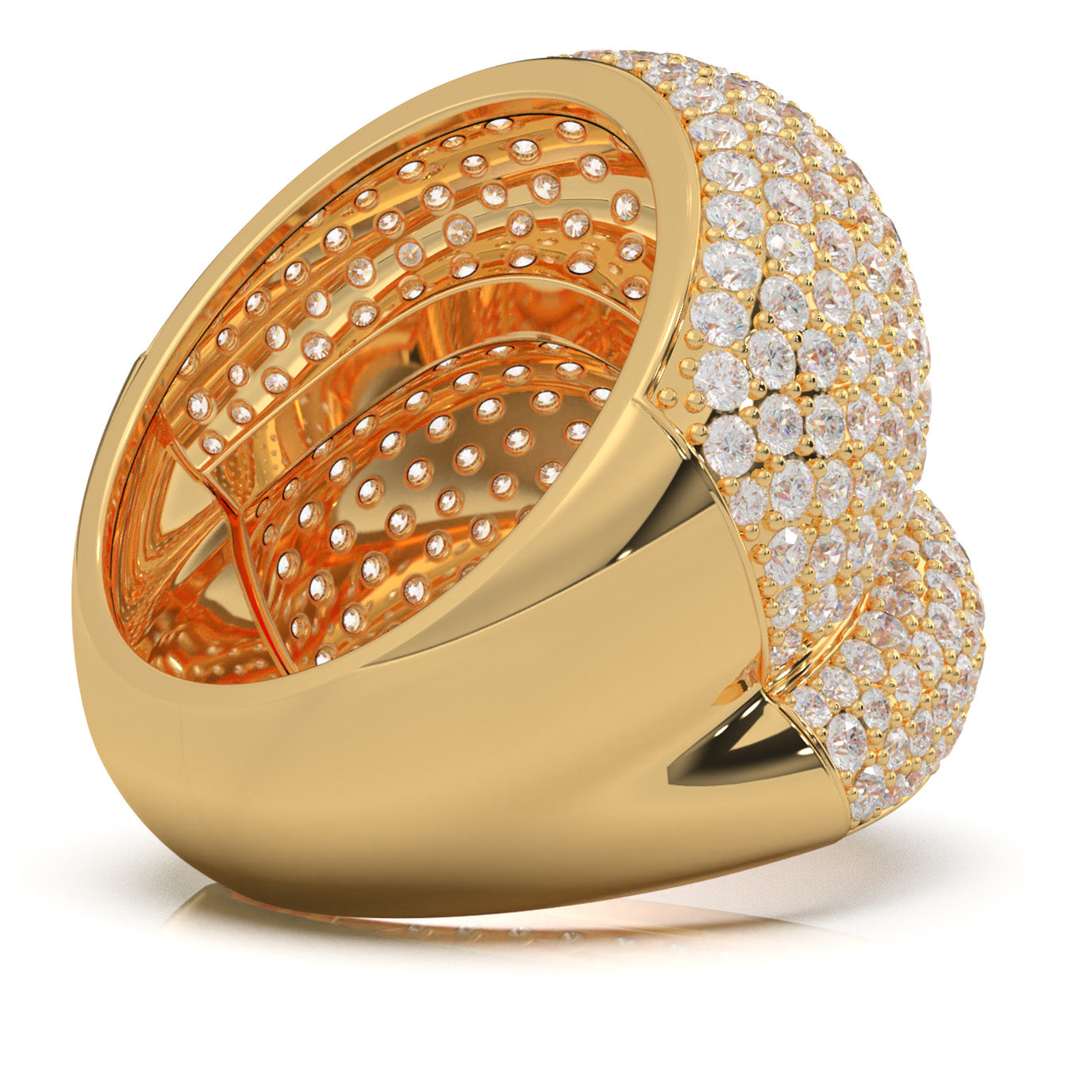 7.20 ct Natural Diamond Fancy Rings in 10k Yellow Gold