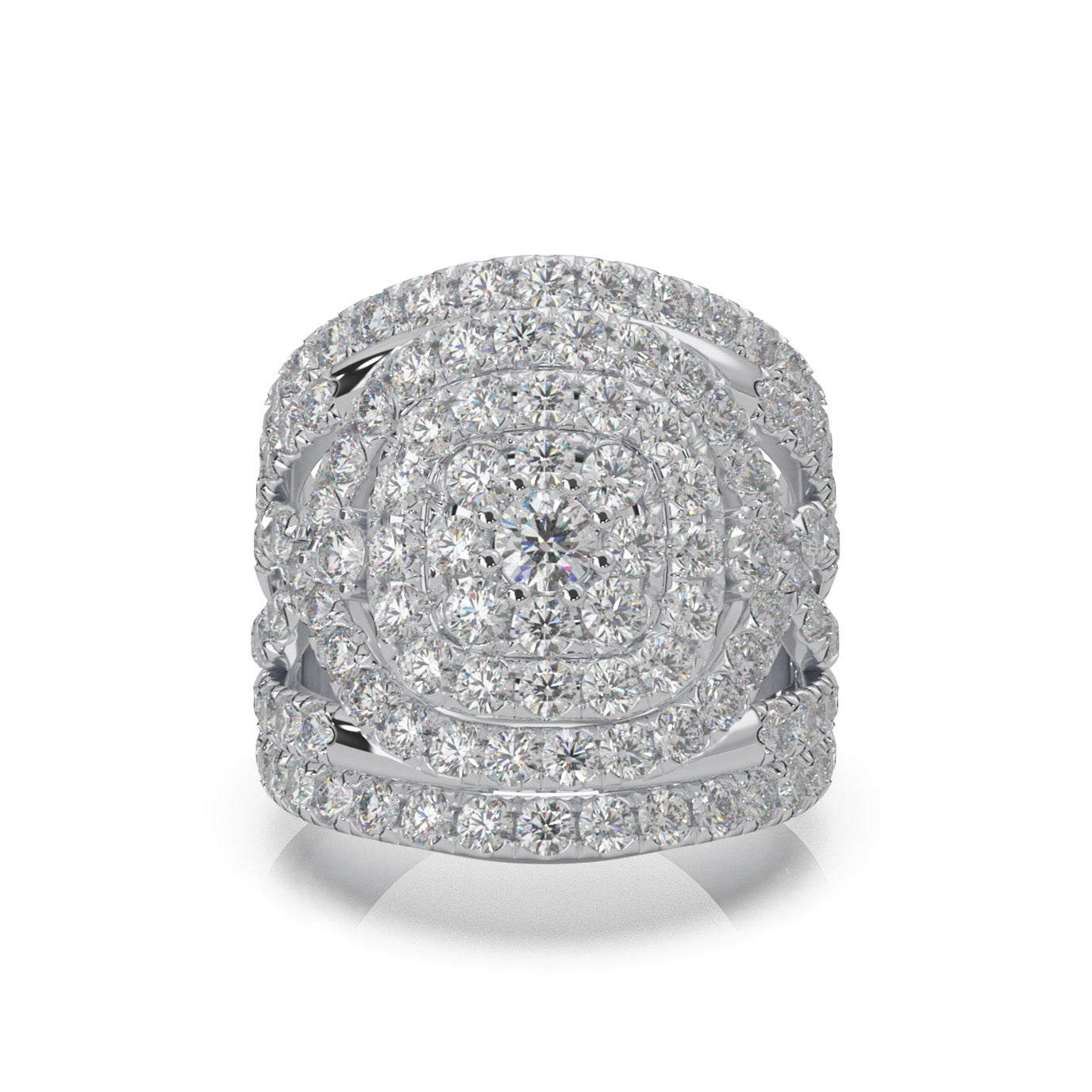 3.20 ct Natural Diamond Engagement Rings in 14k White Gold