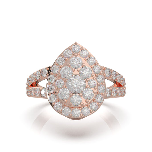 2.00 ct Natural Diamond Engagement Rings in 14k Rose Gold