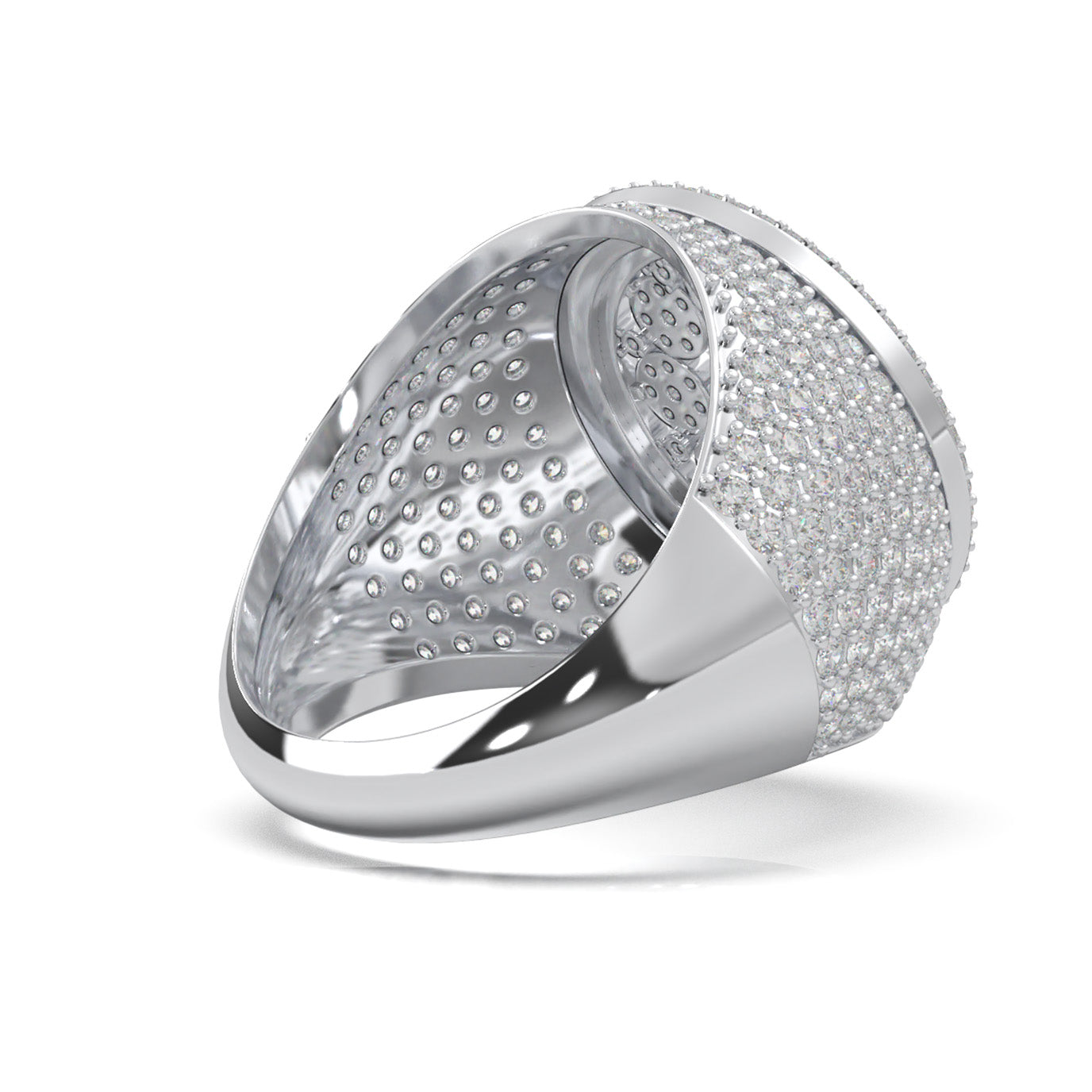 3.60 ct Natural Diamond Statement Mens Rings in 14k White Gold