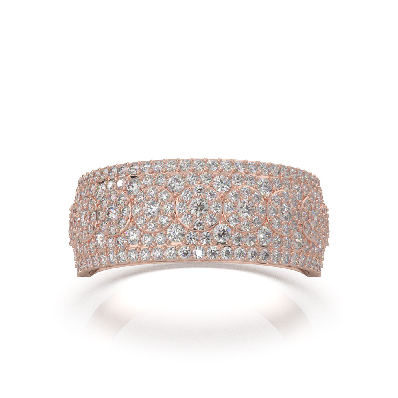 1.50 ct Natural Diamond Wedding Bands in 14k Rose Gold