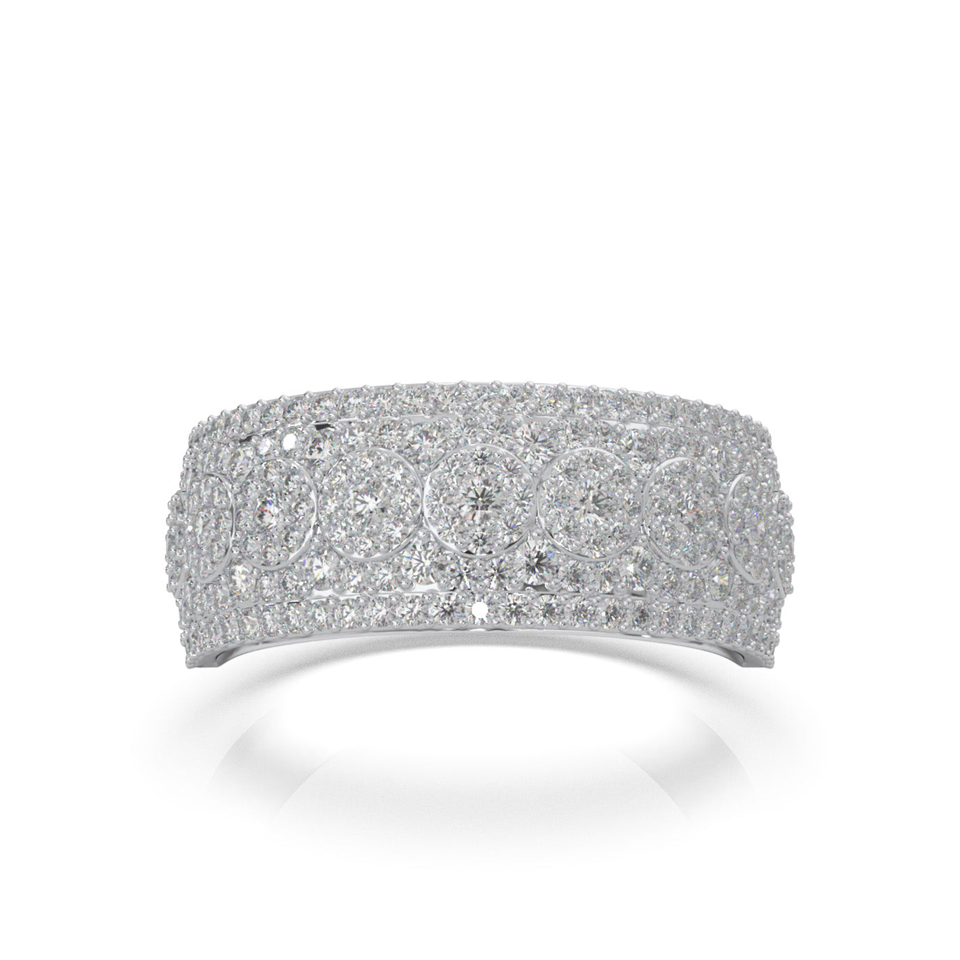 1.50 ct Moissanite Wedding Bands in 10k White Gold