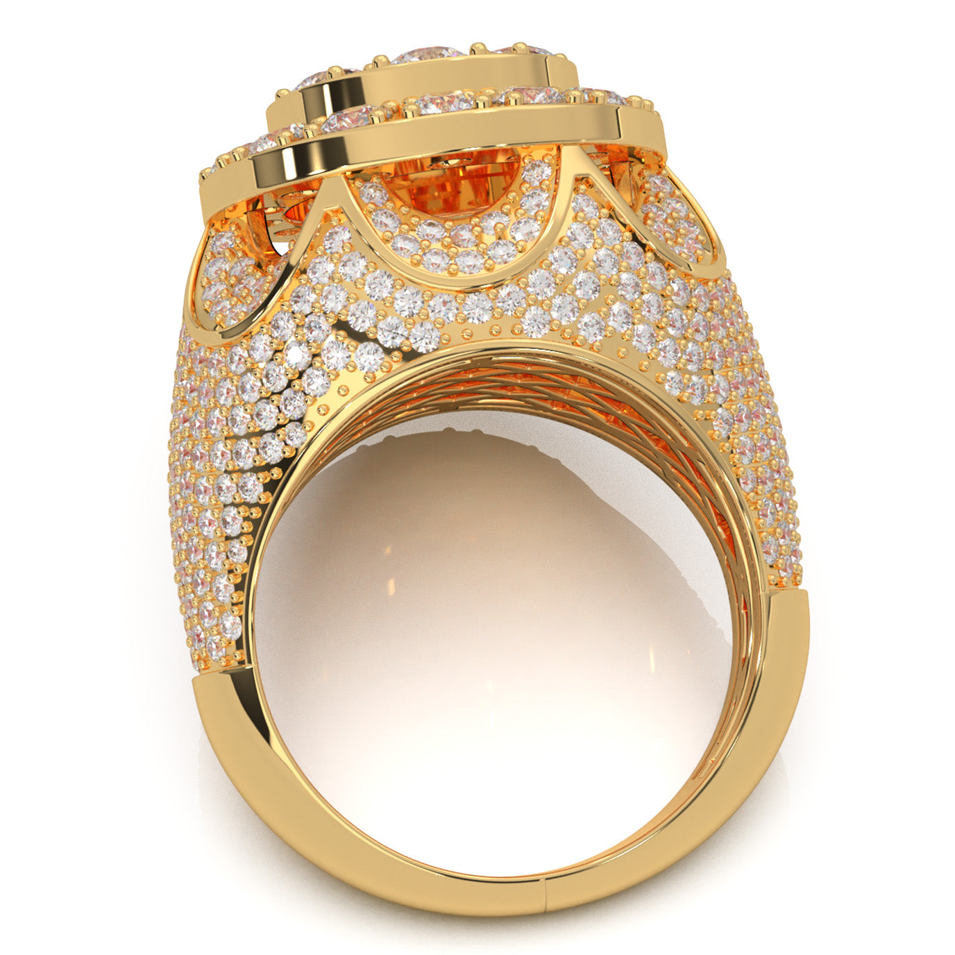 6.80 ct Moissanite Statement Rings in 10k Yellow Gold