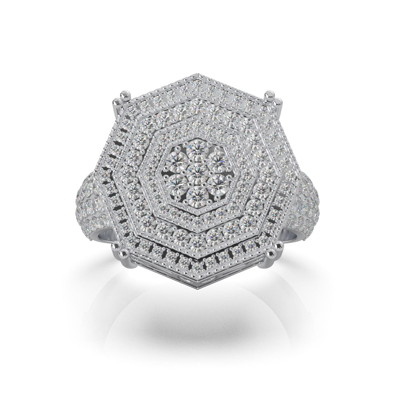 2.60 ct Natural Diamond Engagement Rings in 14k White Gold
