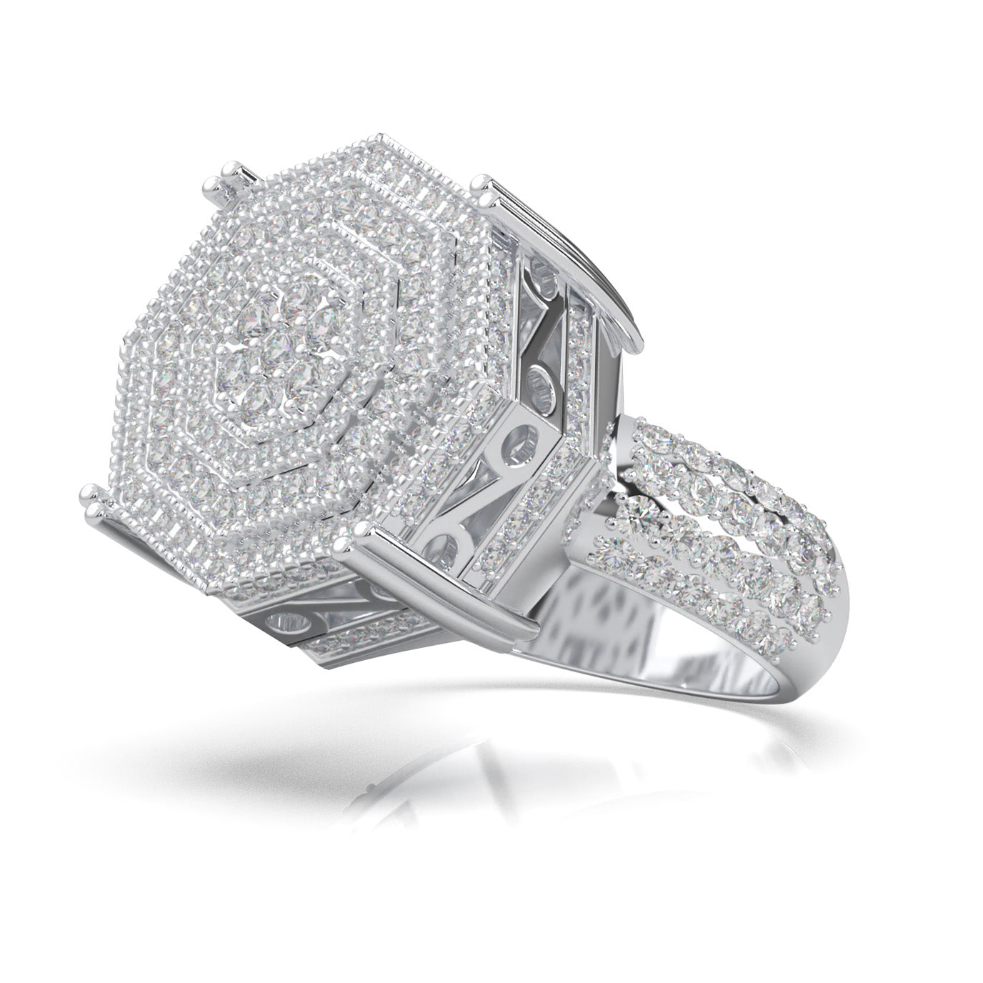2.60 ct Natural Diamond Engagement Rings in 14k White Gold