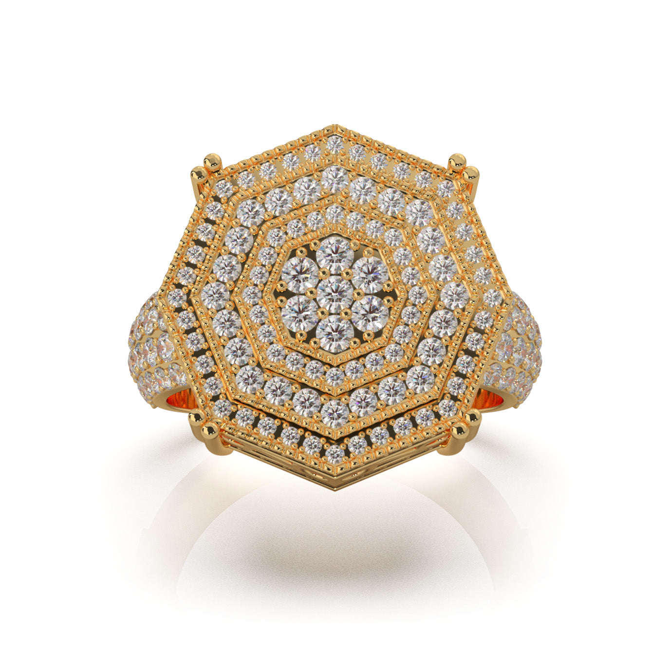 2.60 ct Natural Diamond Engagement Rings in 14k Yellow Gold