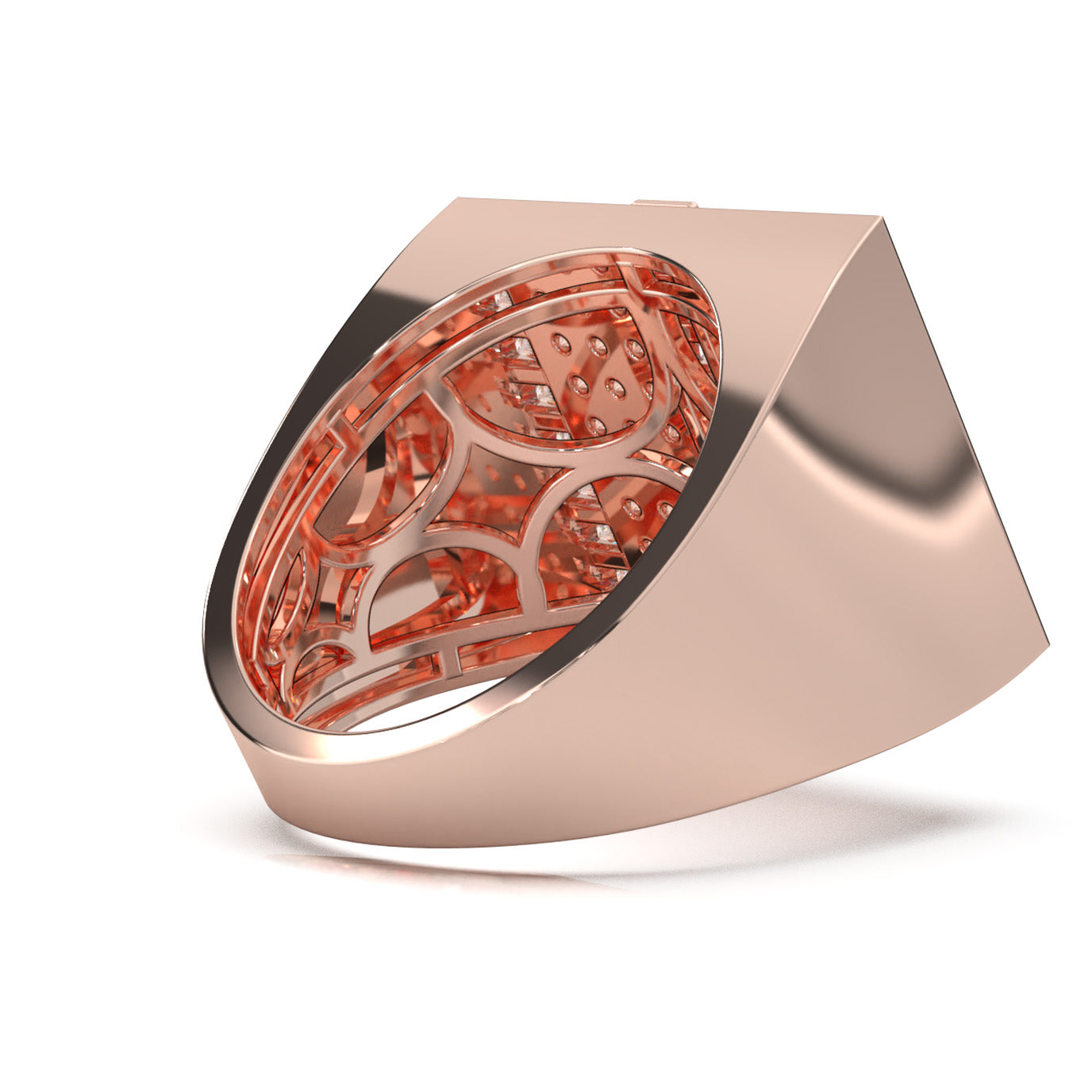 2.10 ct Natural Diamond Mens Rings in 10k Rose Gold