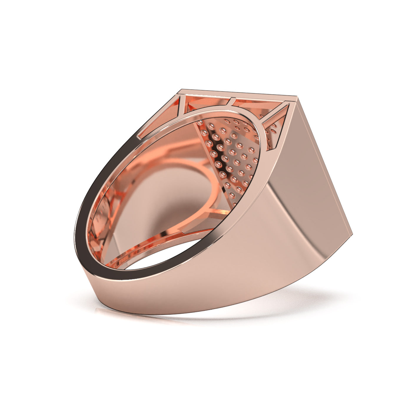 1.10 ct Moissanite Mens Rings in 10k Rose Gold