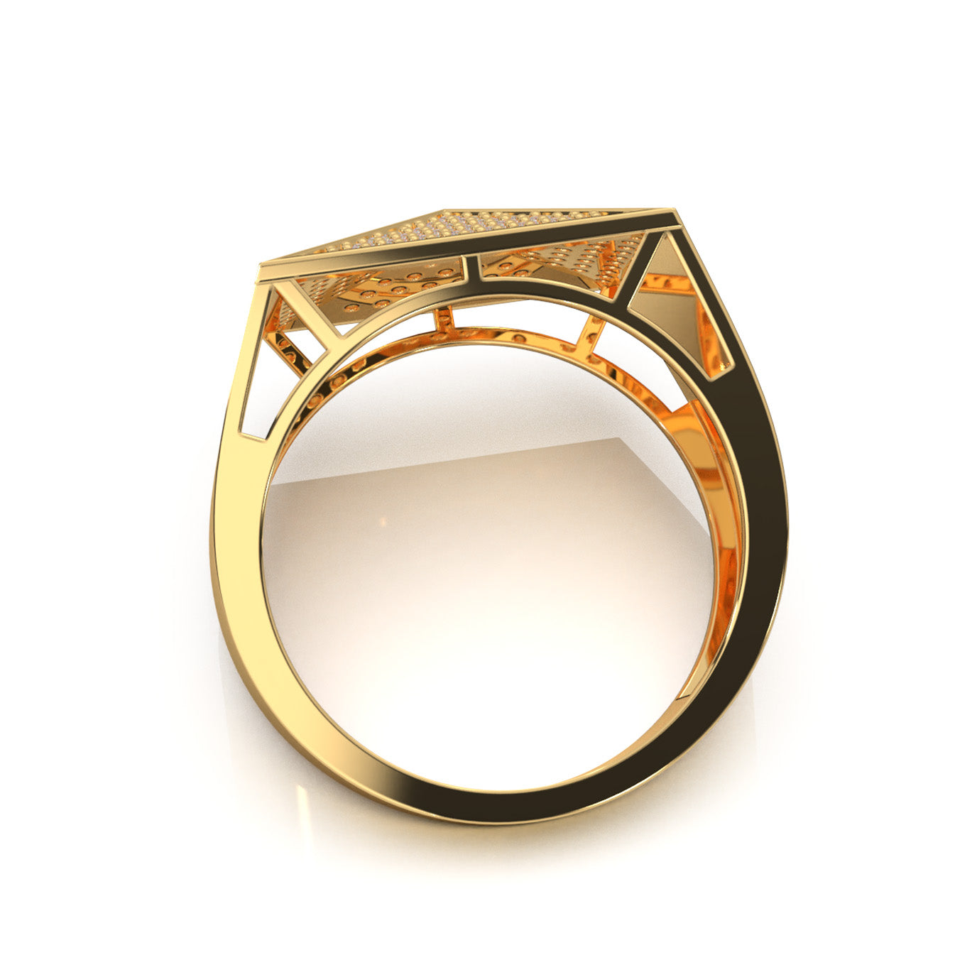 1.10 ct Lab Grown Diamond Mens Rings in 14k Yellow Gold