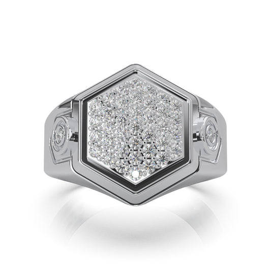 0.80 ct Lab Grown Diamond Mens Rings in 14k White Gold