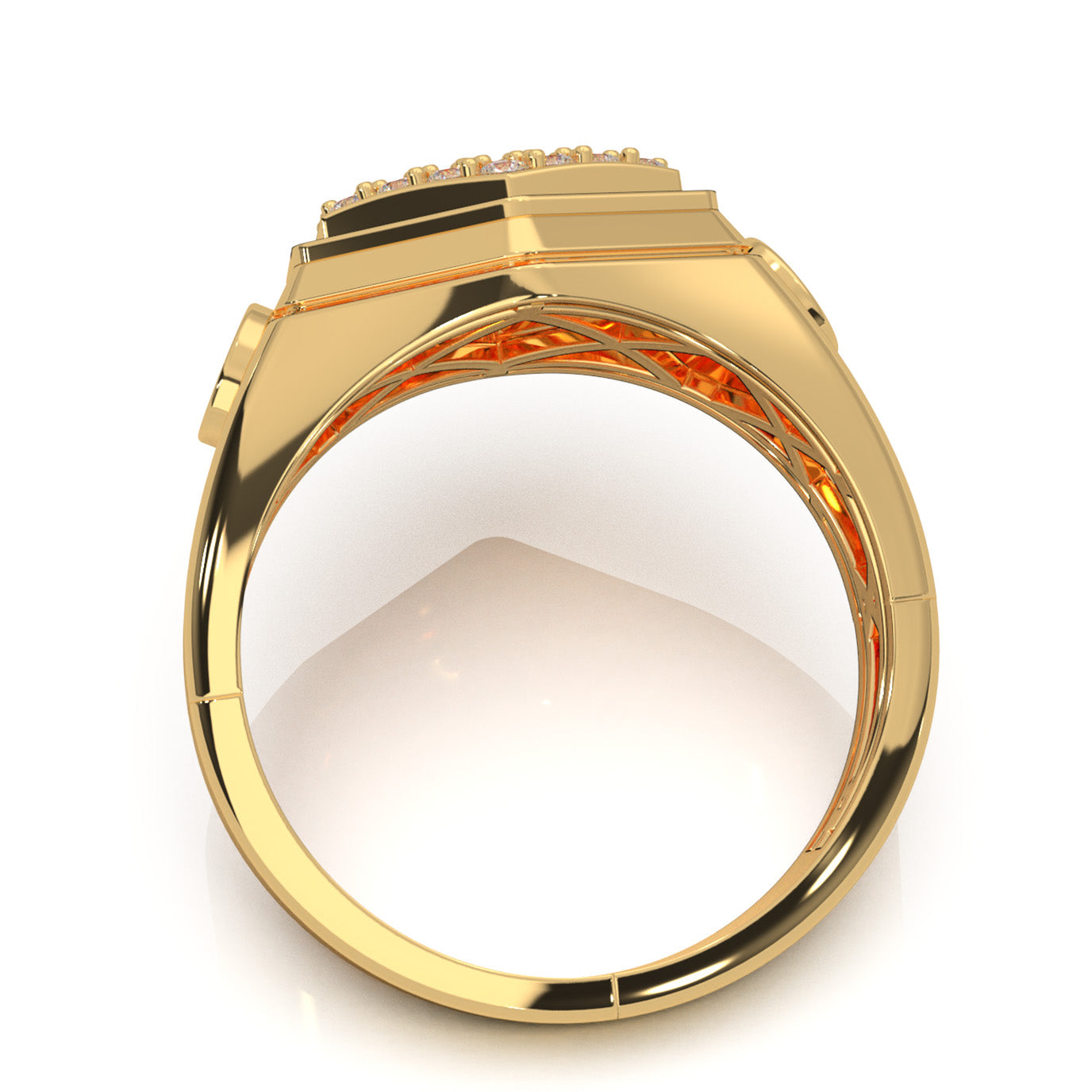 0.80 ct Moissanite Mens Rings in 10k Yellow Gold