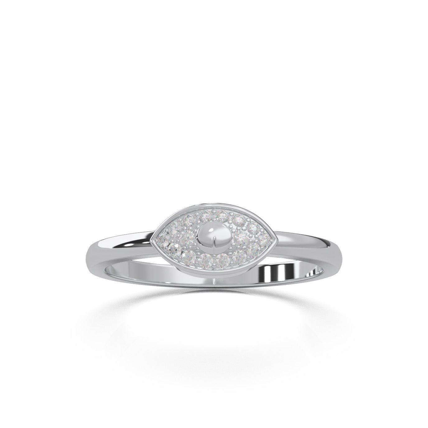0.10 ct Natural Diamond Fancy Rings in 10k White Gold