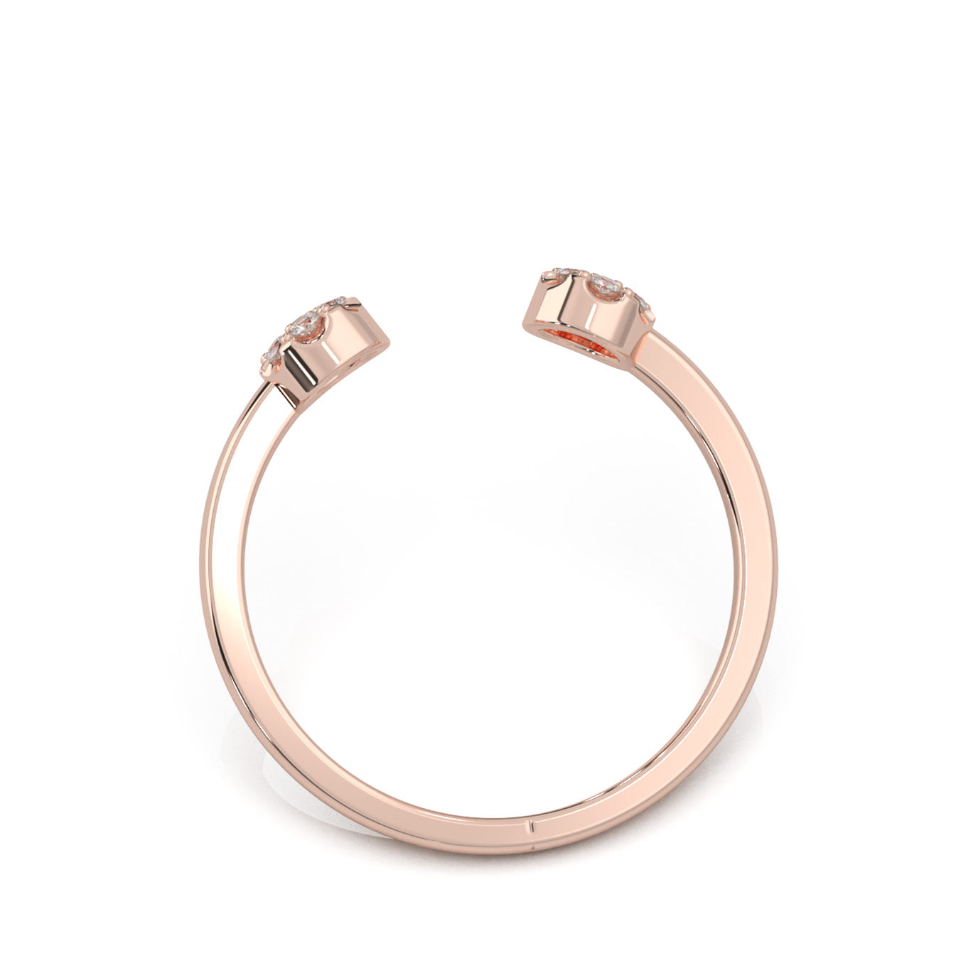 0.15 ct Moissanite Fancy Rings in 14k Rose Gold