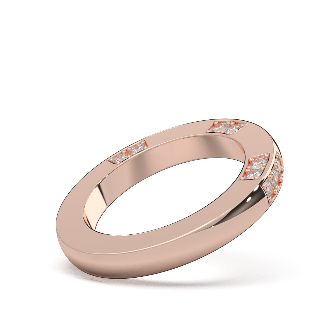 0.60 ct Natural Diamond Wedding Bands in 10k Rose Gold