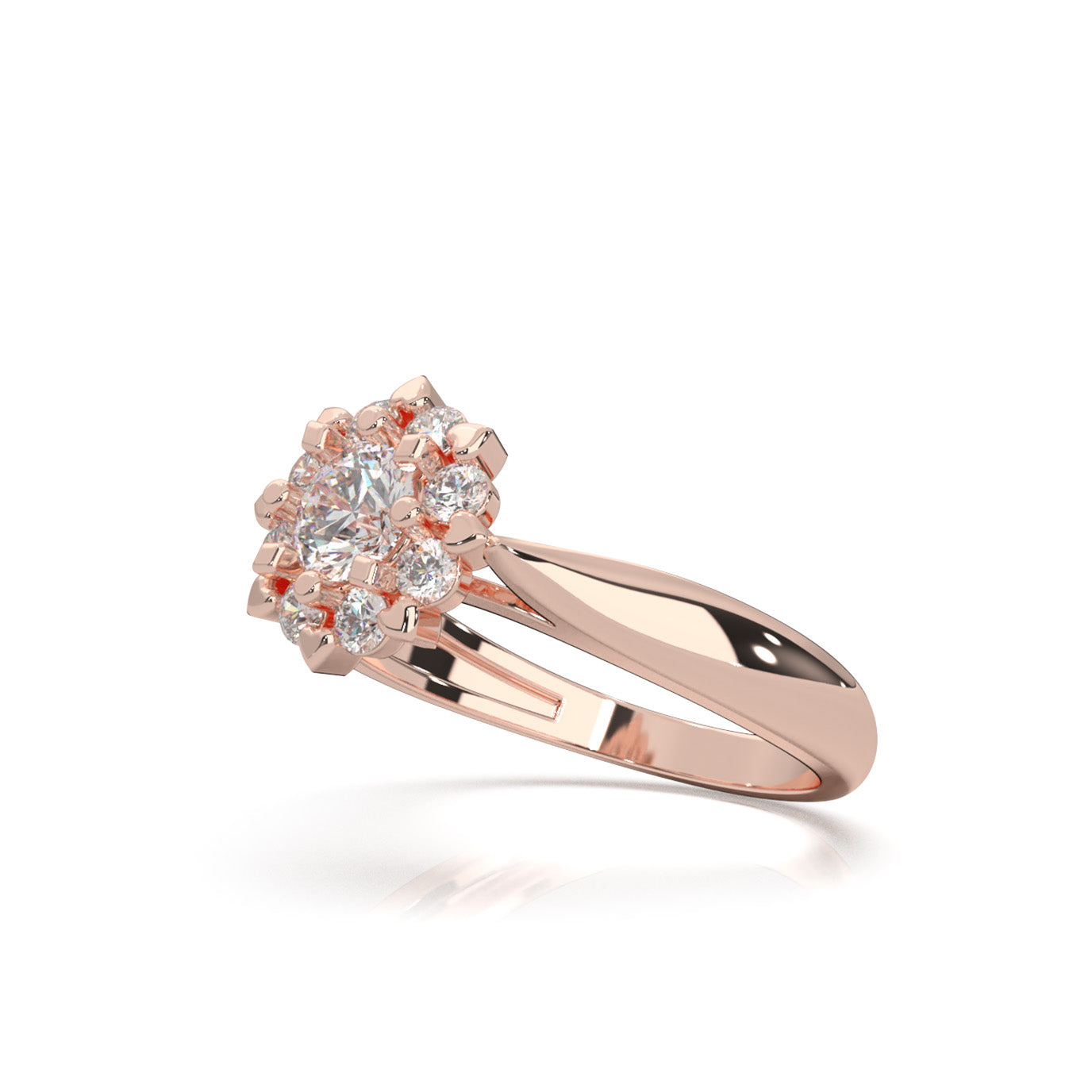0.85 ct Lab Grown Diamond Engagement Rings in 14k Rose Gold