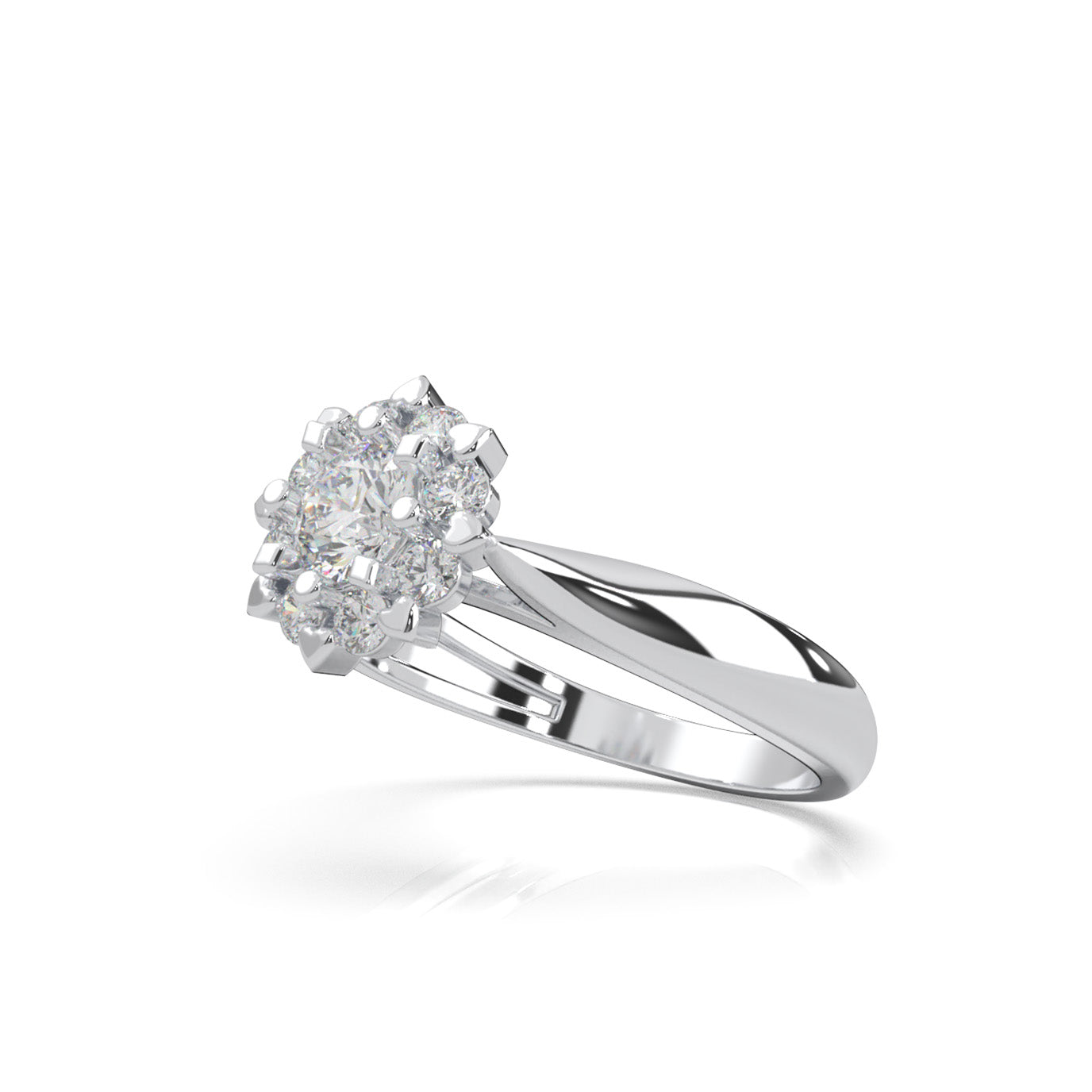 0.85 ct Moissanite Engagement Rings in 14k White Gold