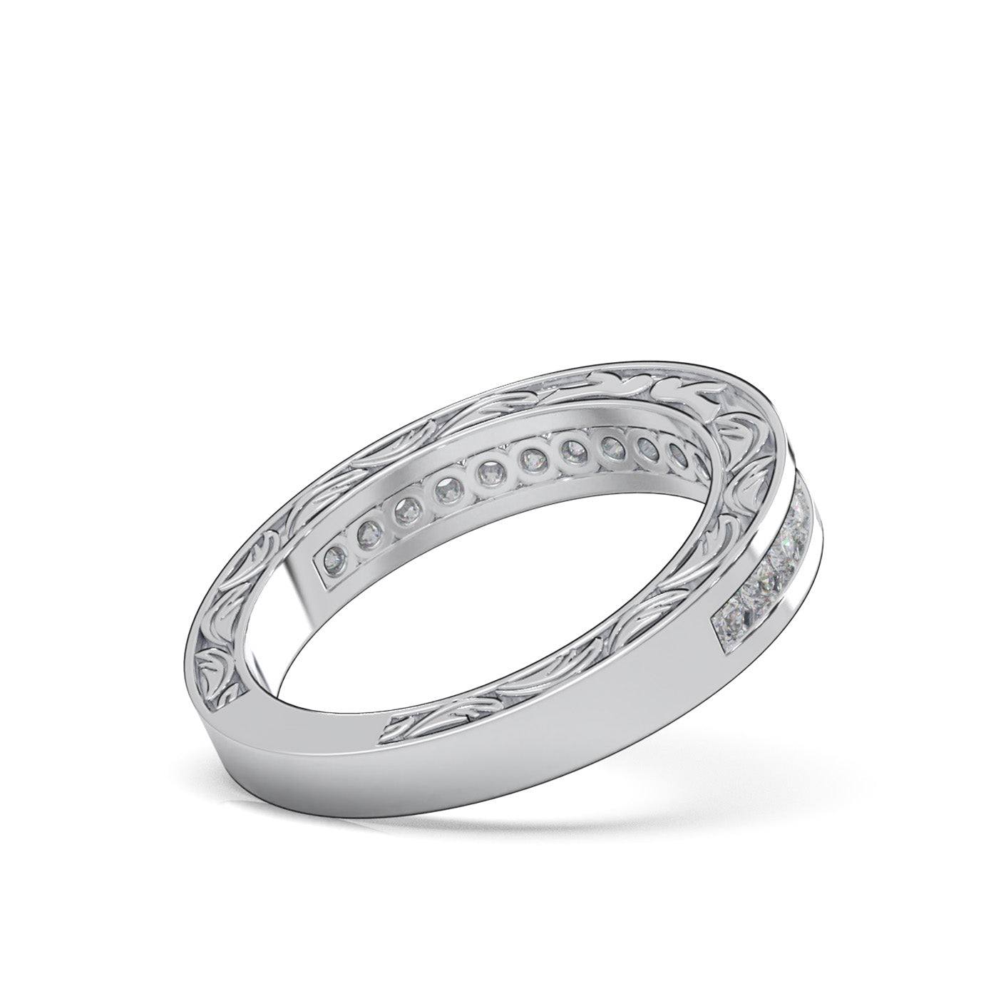 0.60 ct Moissanite Wedding Bands in 14k White Gold