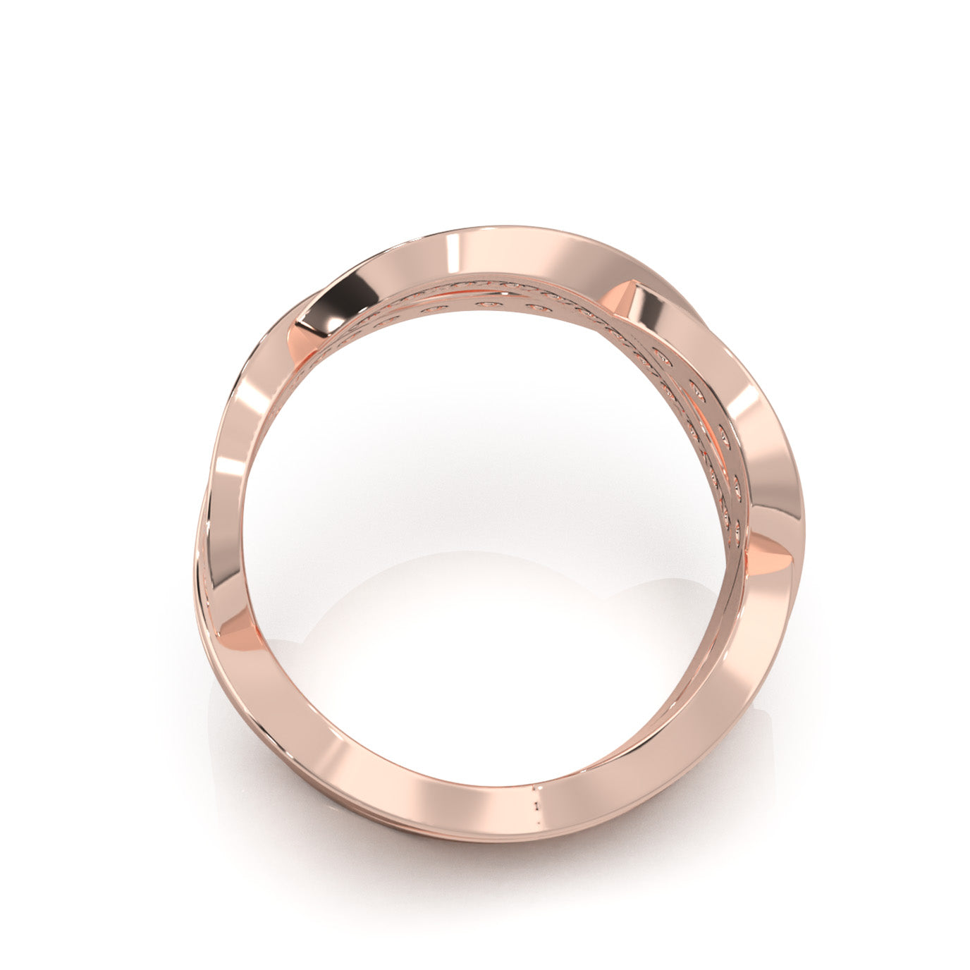 0.80 ct Moissanite Wedding Bands in 14k Rose Gold