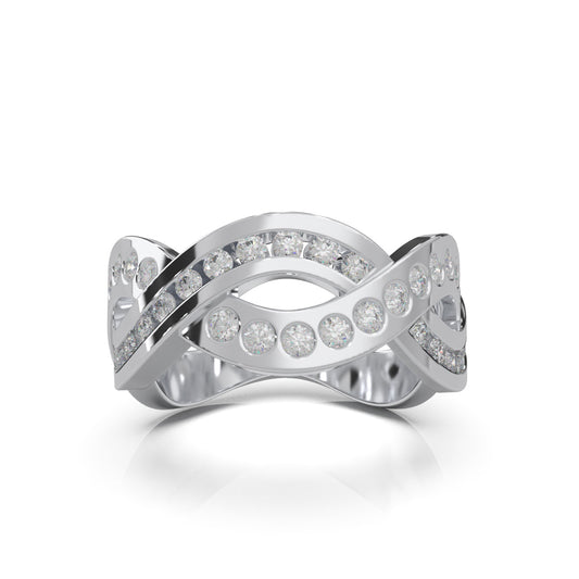 0.80 ct Natural Diamond Wedding Bands in 14k White Gold