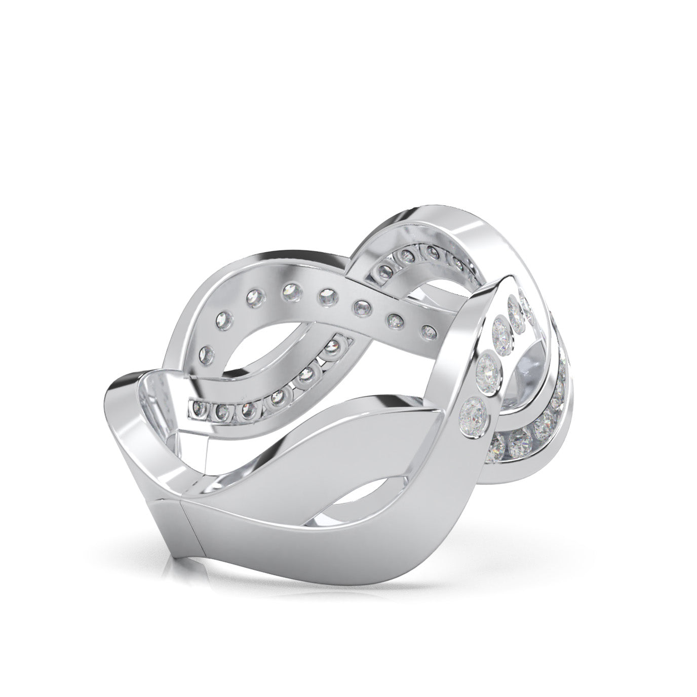 0.80 ct Moissanite Wedding Bands in 10k White Gold