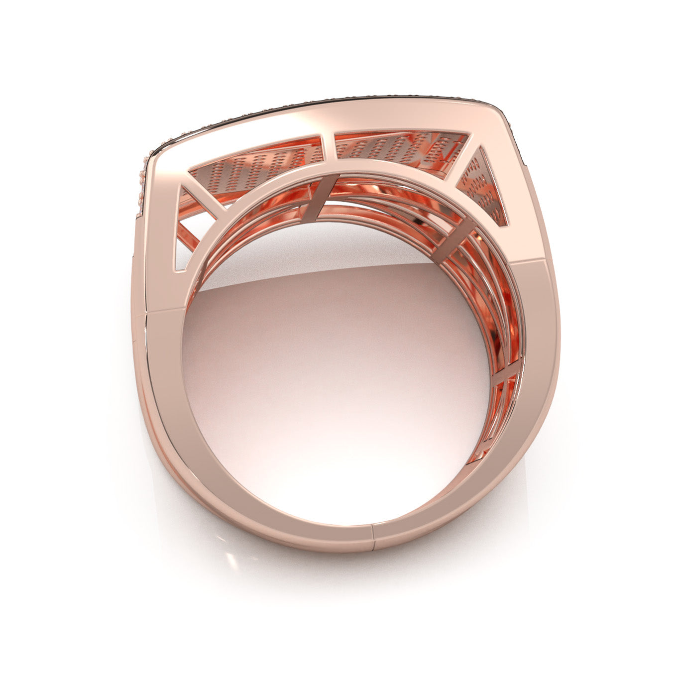 1.60 ct Natural Diamond Mens Rings in 14k Rose Gold