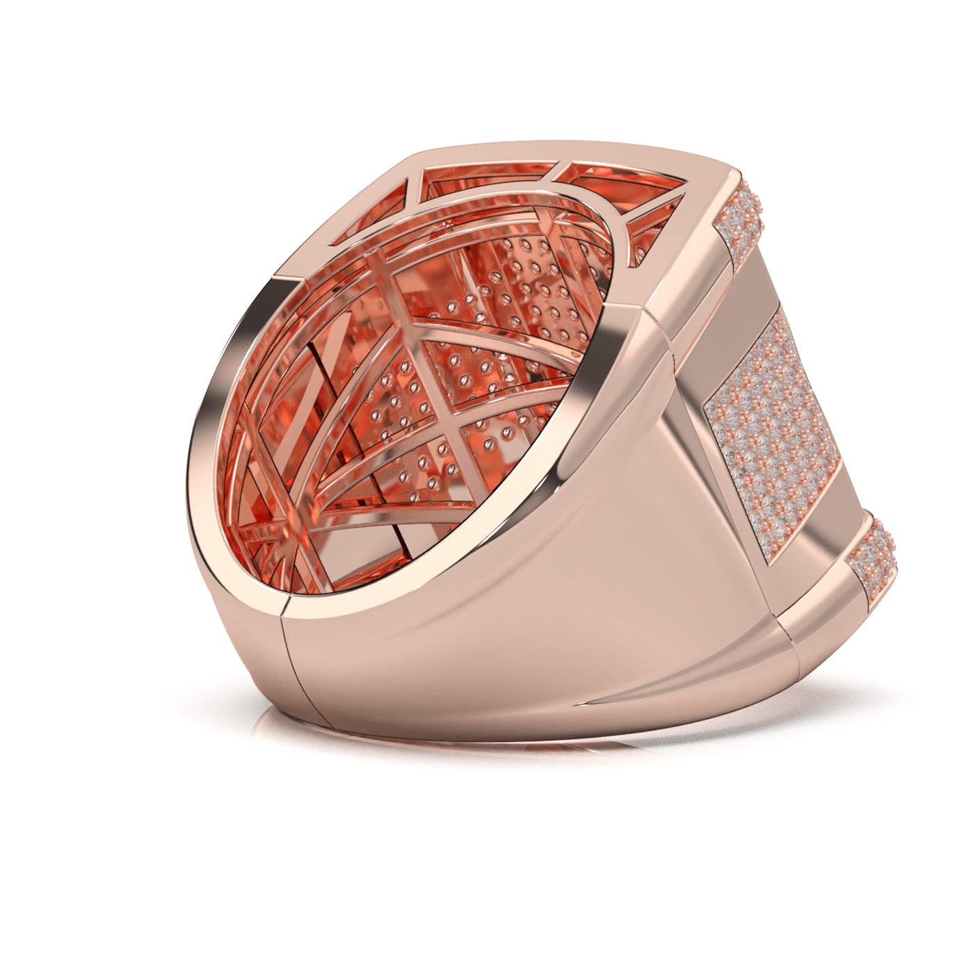 1.60 ct Moissanite Mens Rings in 10k Rose Gold