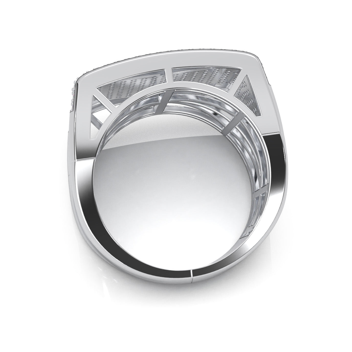 1.60 ct Lab Grown Diamond Mens Rings in 14k White Gold